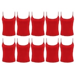 Kit Camisetas Regata PMC Básica - 10 Unidades - Feminina VERMELHO