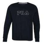 Camiseta Fila Manga Longa Letter Outline - Masculina PRETO