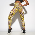 Calça Legging Honey Be Fitness Estampada Digital Fundo - Feminina AMARELO