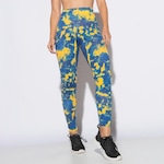 Calça Legging Honey Be Fitness Estampada Tie Dye - Feminina AMARELO