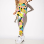 Calça Legging Honey Be Fitness Estampada com Manchas - Feminina AMARELO