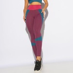 Calça Legging Honey Be Fitness com Recortes - Feminina ROXO