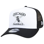 Boné Aba Curva New Era 9Forty AF MLB Chicago White Sox - Trucker - Snapback - Adulto PRETO