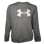 Blusão de Moletom Under Armour Rival Terry Logo Crew - Masculino CINZA/BRANCO