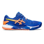 Tênis ASICS Gel-Resolution 9 - Masculino Azul Esc/Laranja Cla