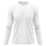 Camiseta Manga Longa Adriben Dry Fit Proteção Solar UV 50/ Treino Academia - Masculina BRANCO