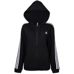 Jaqueta com Capuz adidas 3S FT FZ R HD - Feminino PRETO/BRANCO