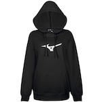 Blusão de Moletom com Capuz Mizuno Big Logo - Feminino PRETO/BRANCO