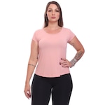 Camiseta Dellas Fit Dry Fit Manga Curta Baby Look Tshirt Básica Lisa Academia Treino Esporte - Feminina ROSA BEBE