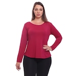 Camiseta Dellas Fit Manga Longa Dry Fit Básica Lisa Blusa Academia Treino Esporte - Feminina VERMELHO