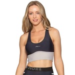 Top Fitness com Bojo Run More Compression Tri - Feminino PRETO/BRANCO