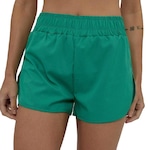 Shorts Alto Giro Duplo Tecnospan - Feminino VERDE/CINZA