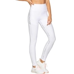 Calça Legging Run More Blocking Fire - Feminina BRANCO/PRETO