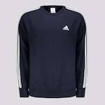 Blusão de Moletom adidas Essential 3 Stripes - Masculino AZUL ESCURO