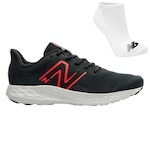 Tênis New Balance 411V3 + Meia - Masculino PRETO/VERMELHO