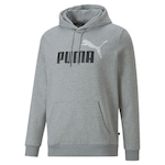 Blusão de Moletom Puma Essentials Plus Big Logo - Masculino CINZA/PRETO