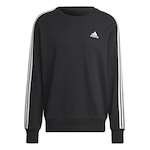 MOLETOM ADIDAS ESSENTIAL 3 STRIPES - Masculino PRETO