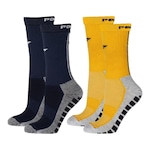 Kit Meiões Penalty Grip - 39 a 43 - 2 Pares - Masculina Azul Esc/Amarelo