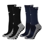 Kit Meiões Penalty Grip - 39 a 43 - 2 Pares - Masculina PRETO/AZUL ESC