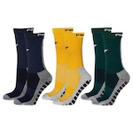 Kit Meiões Penalty Grip - 39 a 43 - 3 Pares - Masculina Azul Esc/Amarelo