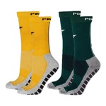 Kit Meiões Penalty Grip - 39 a 43 - 2 Pares - Masculina Amarelo/Verde