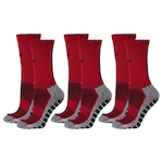 Kit Meiões Penalty Grip - 39 a 43 - 3 Pares - Masculina VERMELHO