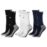 Kit Meiões Penalty Grip - 39 a 43 - 3 Pares - Masculina PRETO/BRANCO