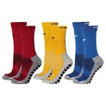 Kit Meiões Penalty Grip - 39 a 43 - 3 Pares - Masculina AZUL/VERMELHO