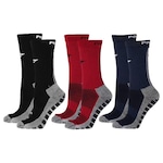 Kit Meiões Penalty Grip - 39 a 43 - 3 Pares - Masculina Vermelho/Preto