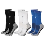 Kit Meiões Penalty Grip - 39 a 43 - 3 Pares - Masculina AZUL/PRETO