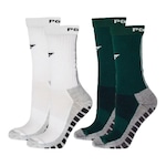 Kit Meiões Penalty Grip - 39 a 43 - 2 Pares - Masculina BRANCO/VERDE