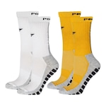 Kit Meiões Penalty Grip - 39 a 43 - 2 Pares - Masculina BRANCO/AMARELO