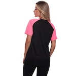 Camiseta Whats Wear Raglan com Proteção Solar UV - 2 unidades - Feminina Rosa/Verde