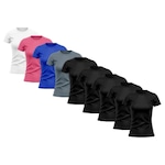 Kit Camisetas de Treino Whats Wear Raglan com Proteção Solar UV - 9 unidades - Feminina PRETO/BRANCO