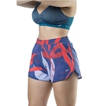 Shorts Elite Microfibra Em Estampa Digital - Feminino AZUL/VERMELHO