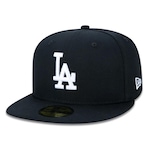 Boné New Era 59FIFTY Los Angeles Dodgers Aba Reta Preto PRETO