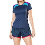 Camiseta Running Gola Careca Poliamida Uv50+ Protection - Elite AZUL ESCURO