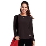 Camiseta Baby Look Manga Longa com Stretch Kanxa PRETO