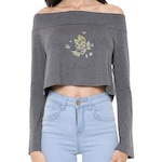 Blusa Cropped Hurley Sets Manga Longa - Feminino SORTIDA