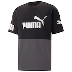 Camiseta Puma Power Colorblock - Masculina PRETO