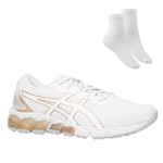 Kit Tênis Asics Gel-Quantum 180 - Feminino + Meia BRANCO