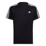 Camiseta adidas Train Essentials Aeroready 3-Stripes Regular Fit - Infantil PRETO