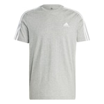 Camiseta adidas Essentials Single Jersey 3-Stripes - Masculina CINZA CLA/BRANCO