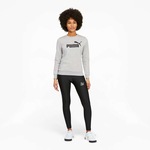 Casaco Puma Essential Logo Crew - Feminino CINZA/PRETO