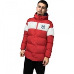 Jaqueta Puffer New Era MLB New York Yankees Masculina com Capuz VERMELHO