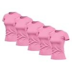 Kit de Camisas Térmica Adriben Dry Fit com Proteção Solar Uv - 5 Unidades - Feminina ROSA