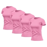 Kit de Camisas Térmica Adriben Dry Fit com Proteção Solar Academia - 4 Unidades - Feminina ROSA