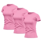 Kit de Camisas Térmica Adriben Dry Fit com Proteção Solar Academia - 3 Unidades - Feminina ROSA