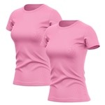 Kit de Camisas Térmica Adriben Dry Fit com Proteção Solar Academia - 2 Unidades - Feminina ROSA