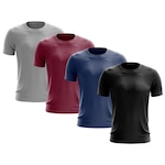 Kit de Camisas Térmica Adriben Dry Fit com Proteção Solar - 4 Unidades - Masculina VINHO/CINZA